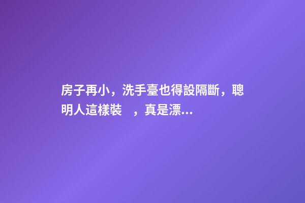 房子再小，洗手臺也得設隔斷，聰明人這樣裝，真是漂亮極了！